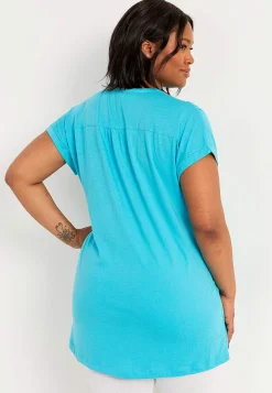 Clearance Trikåtunika med metallknappar Tunikor|Plus Size