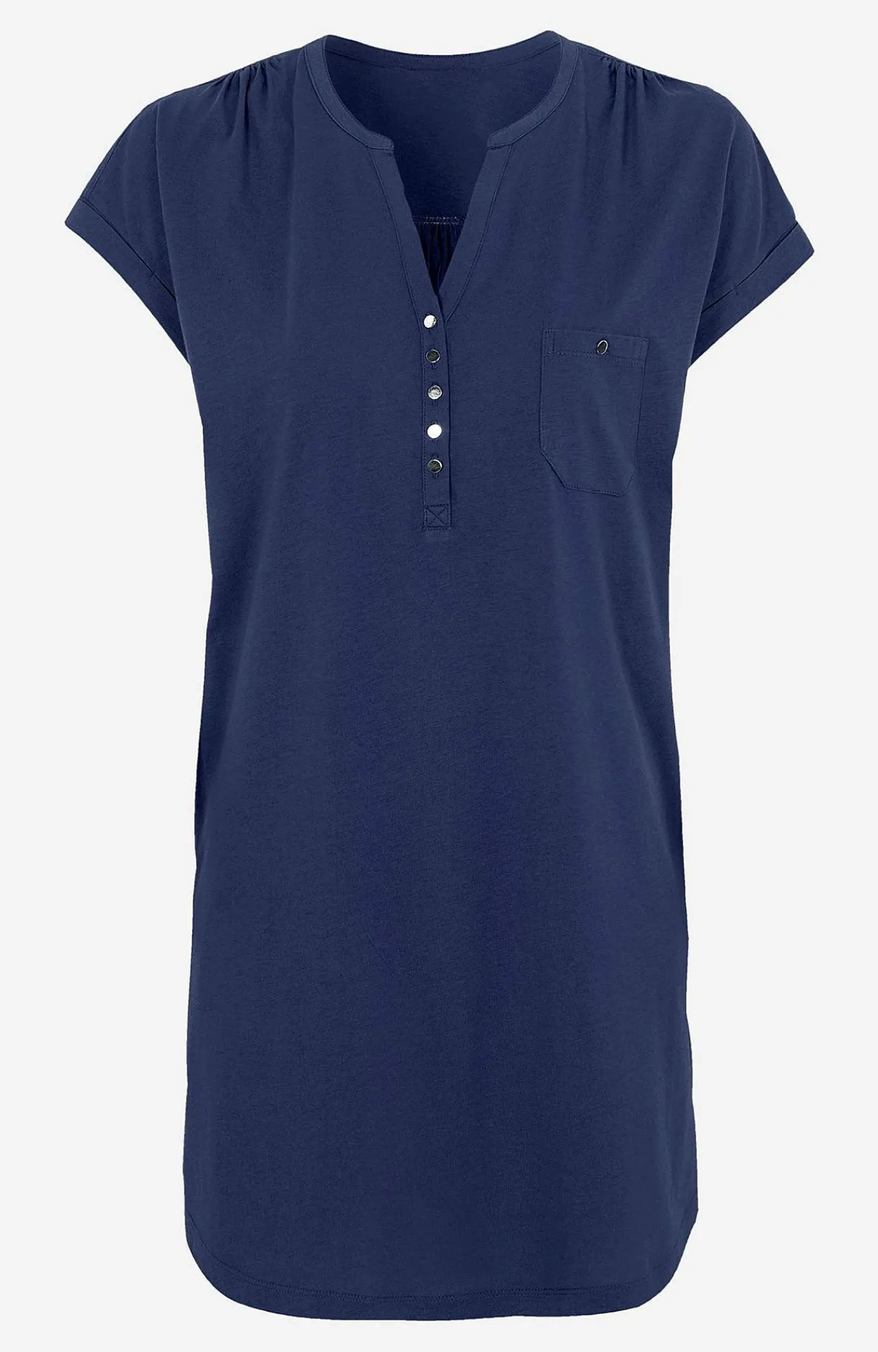 Clearance Trikåtunika med metallknappar Tunikor|Plus Size