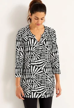 Clearance Trikåtunika med 3/4-ärm Tunikor|Plus Size