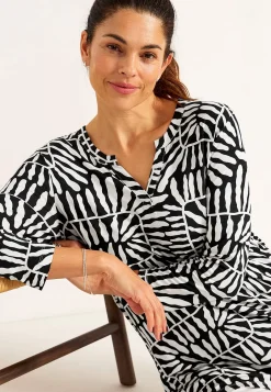 Clearance Trikåtunika med 3/4-ärm Tunikor|Plus Size