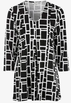 Trikåtunika med veckdetalj Tunikor|Plus Size