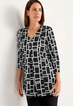 Trikåtunika med veckdetalj Tunikor|Plus Size