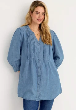 Outlet Tunika i denim Skjortor & Blusar|Tunikor