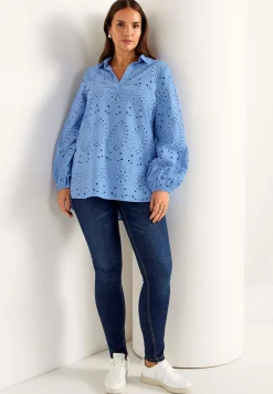 Online Tunika med brodyr Toppar & T-Shirts|Skjortor & Blusar