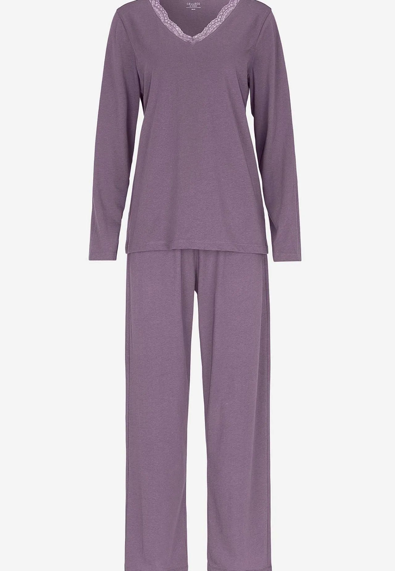 Hot Tvådelad pyjamas med spetskant Plus Size|Sov- & Myskläder