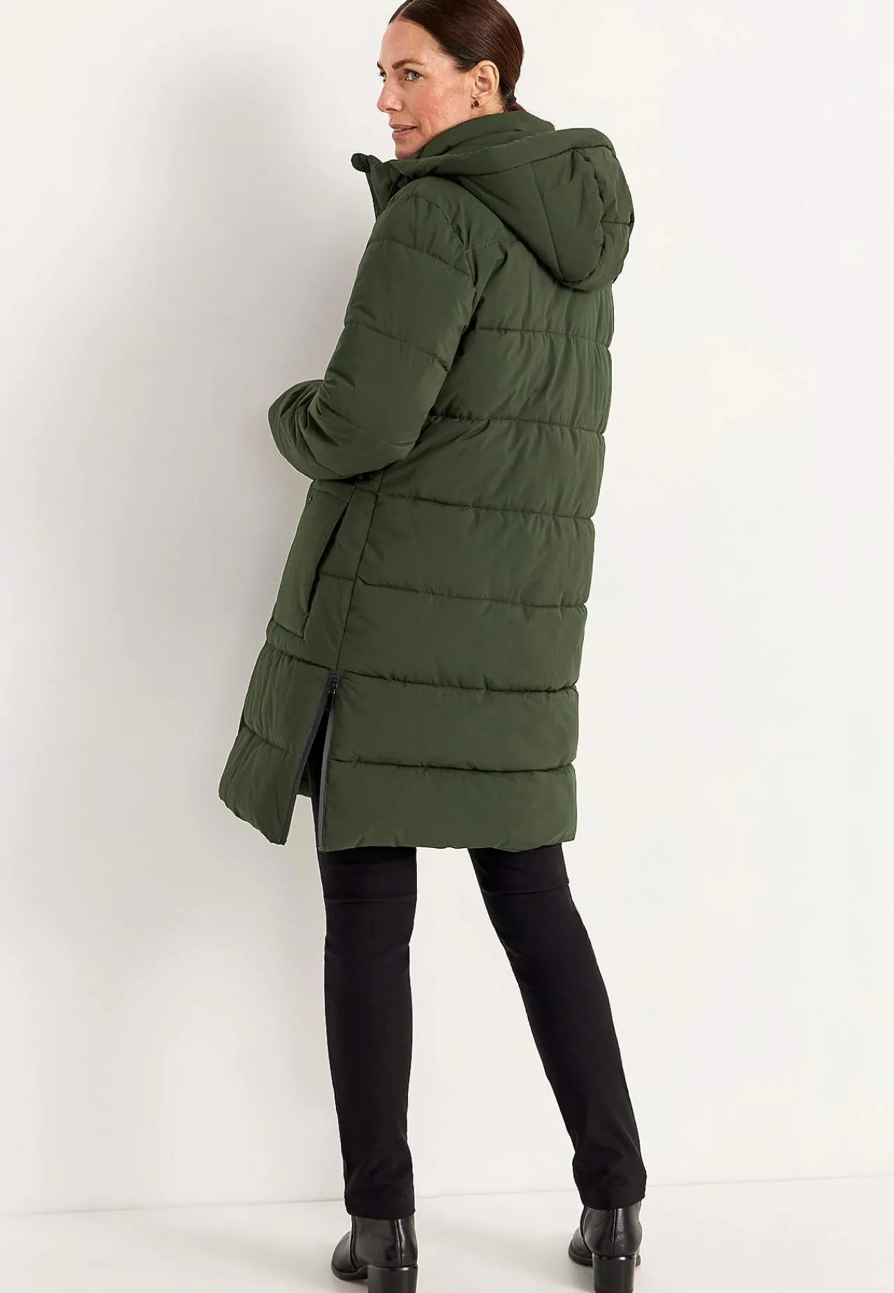 Varm jacka med sidodragkedjor nertill Jackor & Kappor|Plus Size