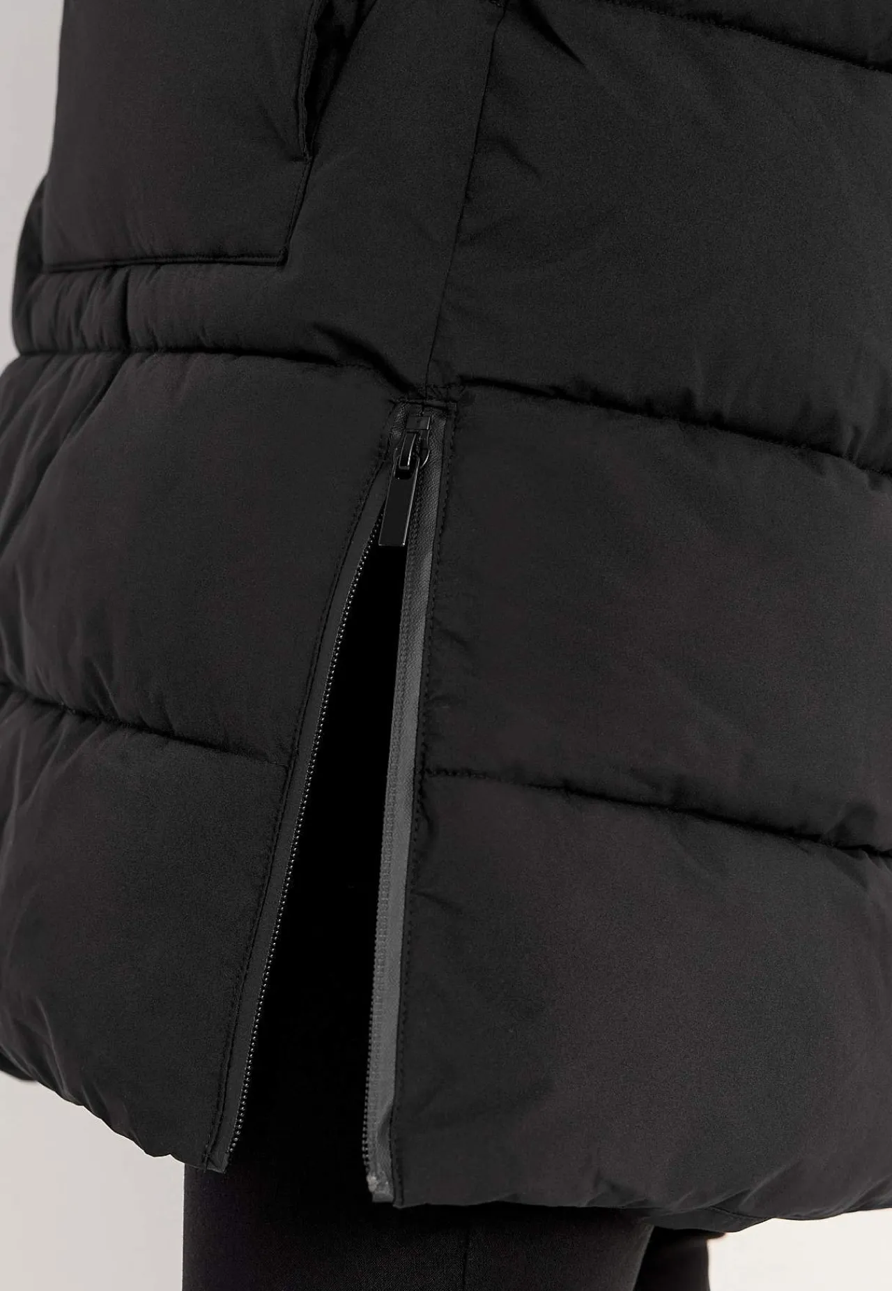 Varm jacka med sidodragkedjor nertill Jackor & Kappor|Plus Size