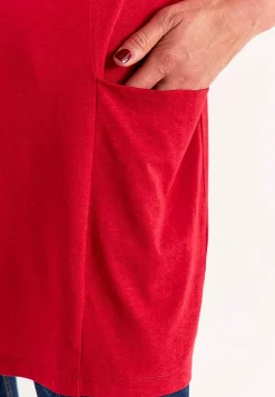 Sale V-ringad trikåtunika med fickor Tunikor|Plus Size