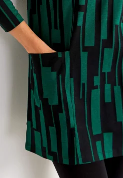Hot V-ringad trikåtunika med fickor Tunikor|Plus Size