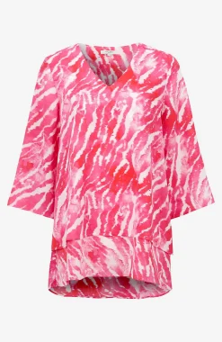 Sale V-ringad tunika med trumpetärm Tunikor|Plus Size