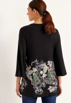 Clearance V-ringad tunika med vriden rynkdetalj Tröjor & Cardigans|Tunikor