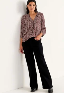 Online V-ringad, vävd blus Skjortor & Blusar|Plus Size