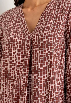 Online V-ringad, vävd blus Skjortor & Blusar|Plus Size