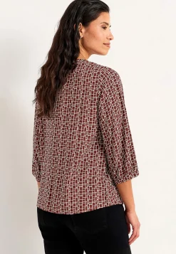 Online V-ringad, vävd blus Skjortor & Blusar|Plus Size