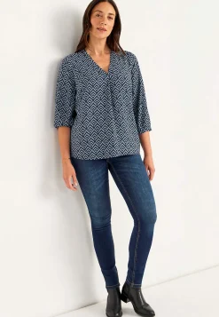 Discount V-ringad, vävd blus Toppar & T-Shirts|Skjortor & Blusar