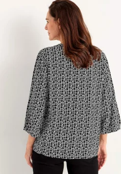 Hot V-ringad, vävd blus Skjortor & Blusar|Plus Size