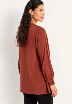 Clearance V-ringad, vävd tunika Tunikor|Plus Size