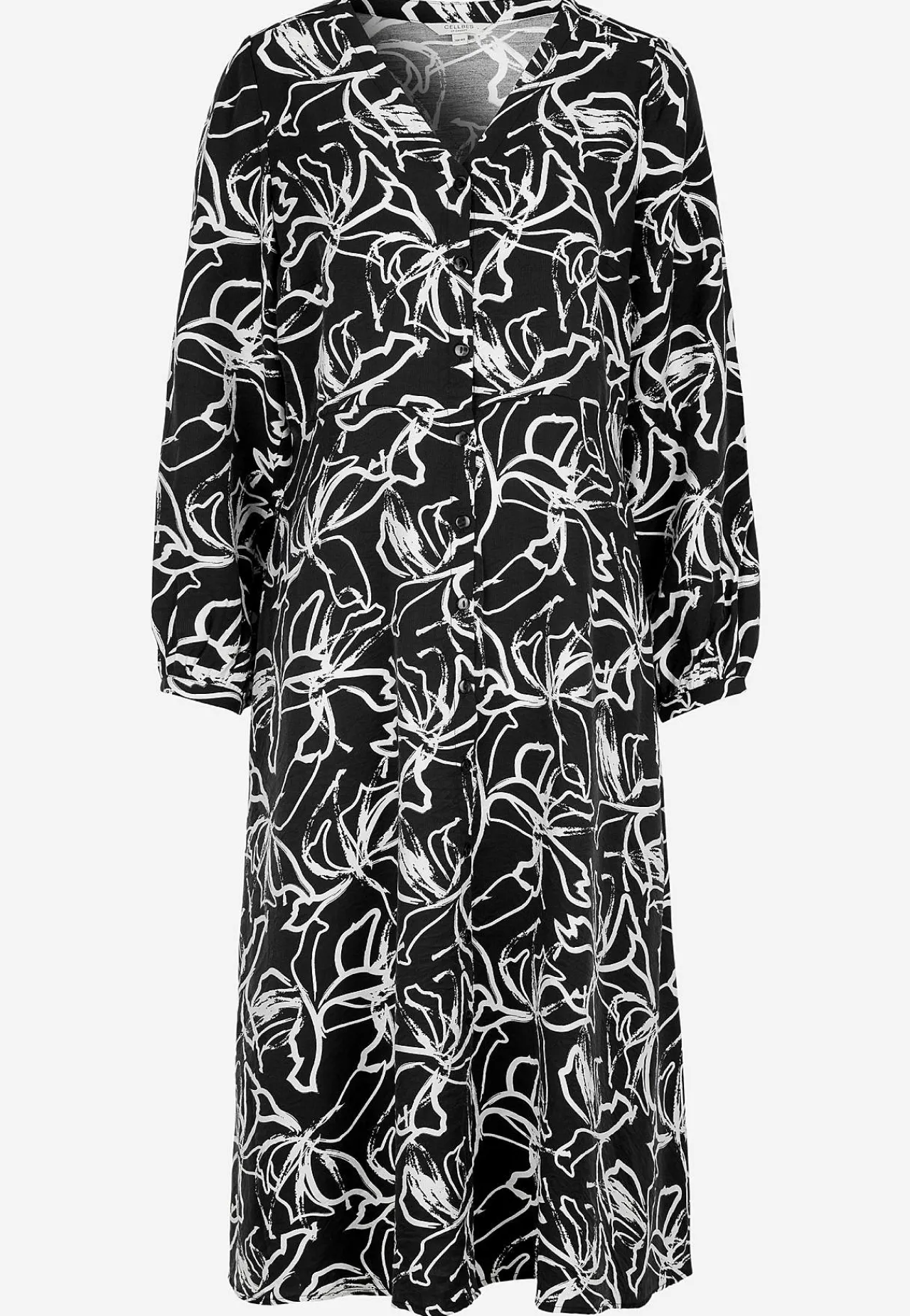 Online Vävd klänning med knappar Klänningar & Kjolar|Plus Size