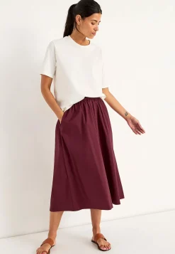 Outlet Vävd poplinkjol med fickor Klänningar & Kjolar|Plus Size