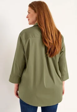 Clearance Vävd tunika i poplin Skjortor & Blusar|Tunikor