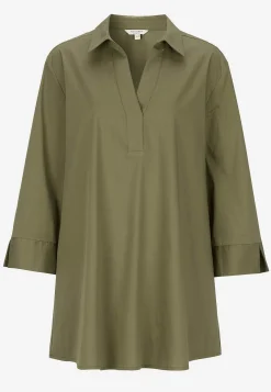 Clearance Vävd tunika i poplin Skjortor & Blusar|Tunikor