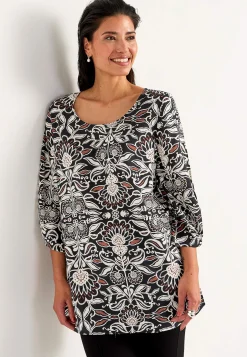 Hot Vävd tunika med 3/4-ärmar Tunikor|Plus Size
