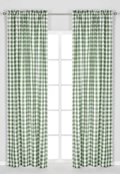 Sale Vävda, rutiga gardinlängder 2-pack Gardiner|Kökstextilier